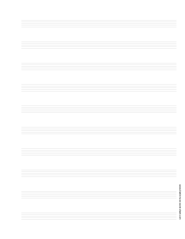 Free blank music score sheets - Letter format - 10 systems vertical Free blank music score sheets - Letter format - 10 systems vertical